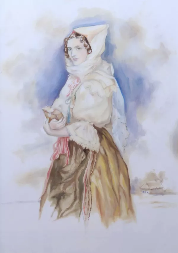 Veronika Benešová – kopie obrazu Josefa Kriehubera Princezna Marie Franzizska von Liechtenstein v kroji - ze sbírky Liechtenstein collections