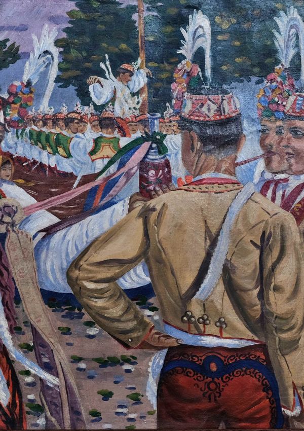 Signováno Václav – Kopie obrazu Antoše Frolky Hody v Lanžhotě