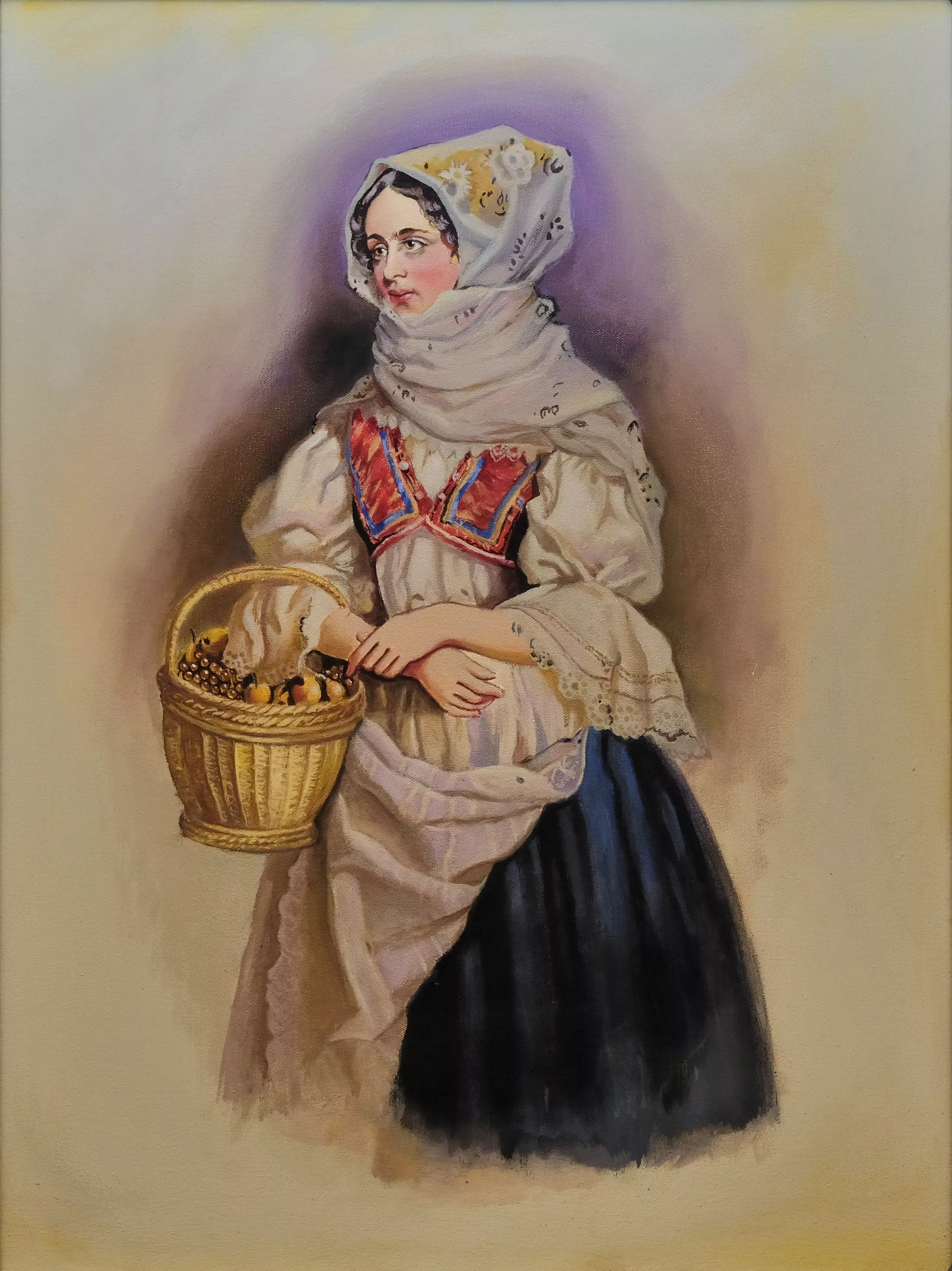 Bohumil Bortlík – Kopie obrazu Josefa Kriehubera Princezna Marie Franzizska von Liechtenstein v kroji – ze sbírky Liechtenstein collections